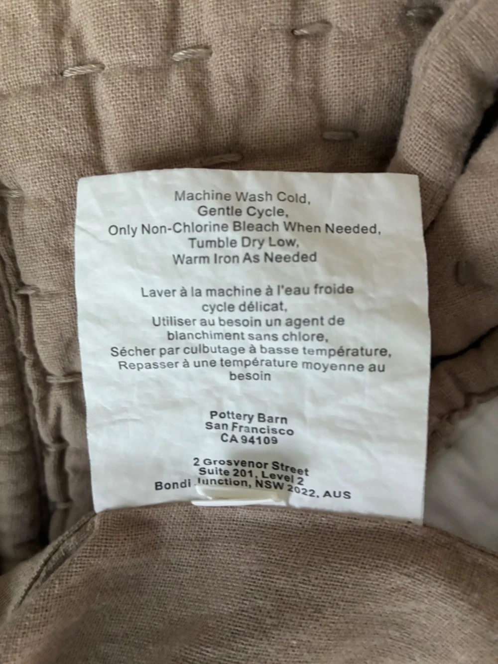 Pottery Barn Pickstitch King Pillow Shams Cotton Linen